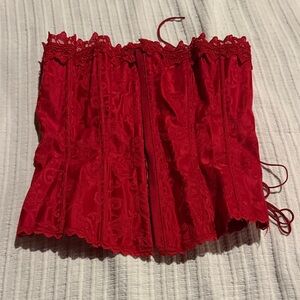 Frederick's of Hollywood Red Lace Corset size 36